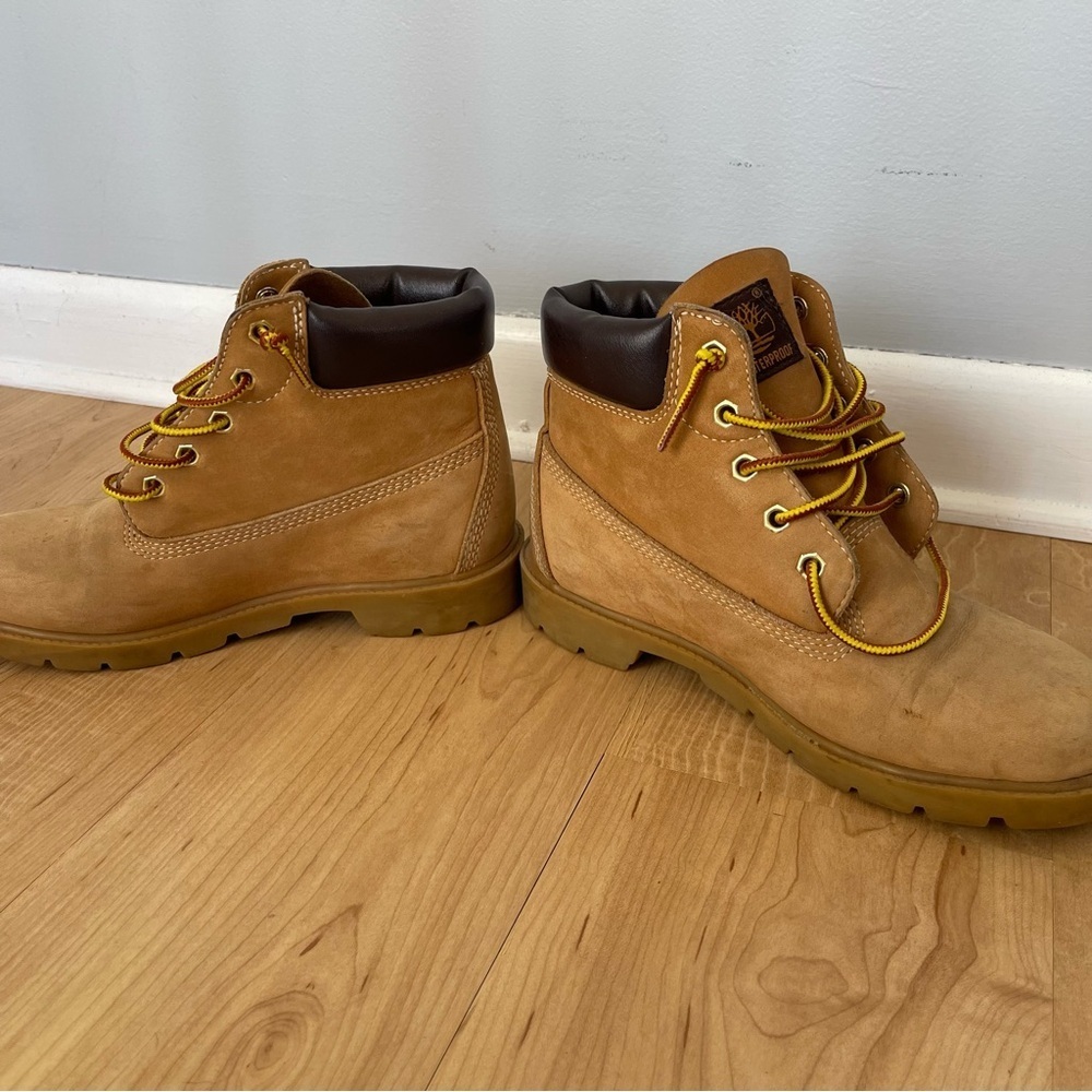 Timberland Kids Tan and Brown Boots Vintage 90’s Leather - Picture 5 of 10